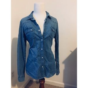 Denim button down